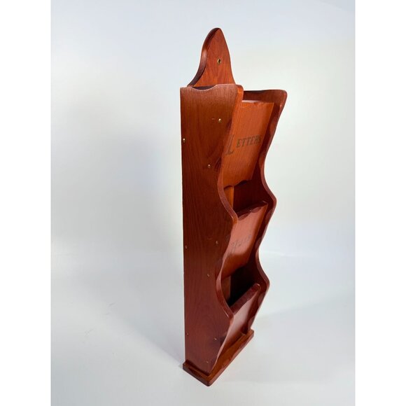 Wooden Mail Sorter | Vintage Wall Mount Organizer | Letters Bills Misc | Retro 7 - Picture 7 of 14